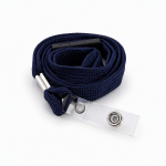 Navy Blue Lanyard with Clear Strap Clip Attachment SKU: LSPB3-NB