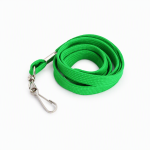 Green Flat Tubular Lanyard with swivel hook attachment SKU: LSP2-G
