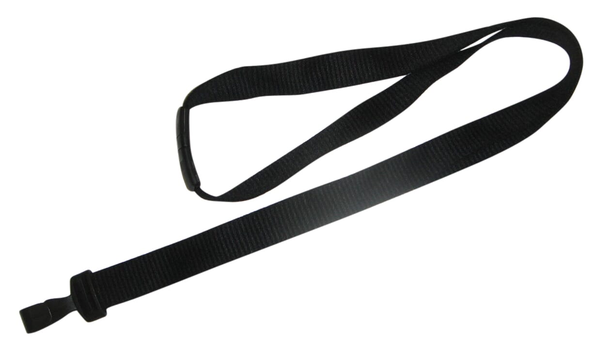 Black Eco-Friendly 16mm Black Bamboo Lanyard (with plastic hook & breakaway).