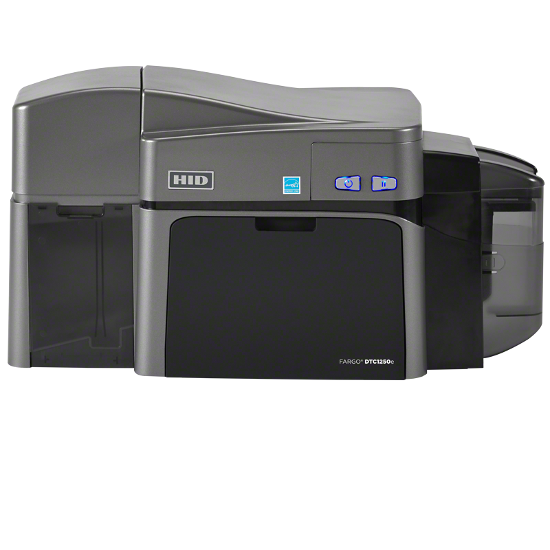 HID® FARGO® DTC1250e Dual-Sided ID Card Printer (USB and Ethernet Module).